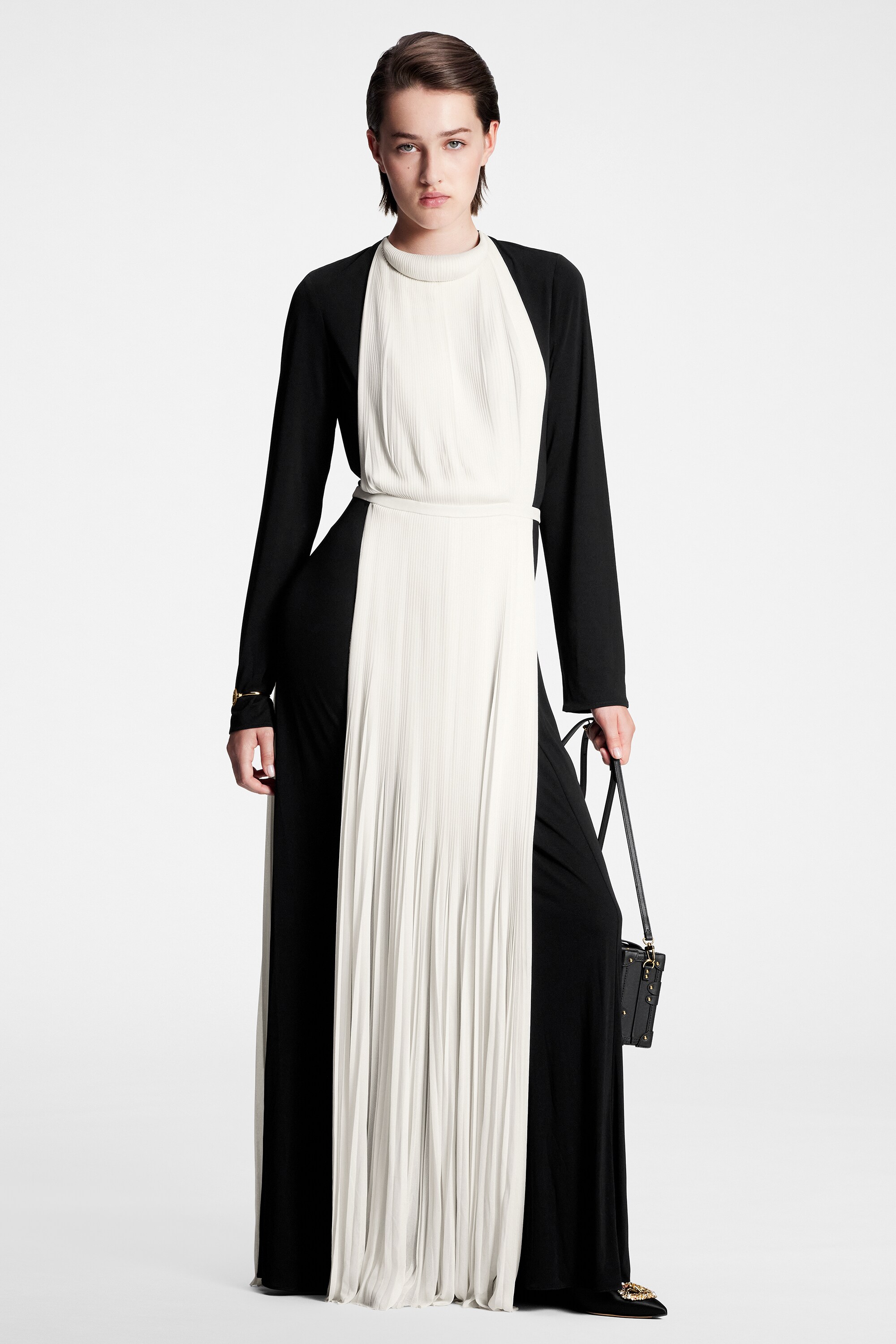 Ready-to-Wear Vestidos Vestido Longo com Detalhe Plissado e Grafismo | Louis Vuitton ®